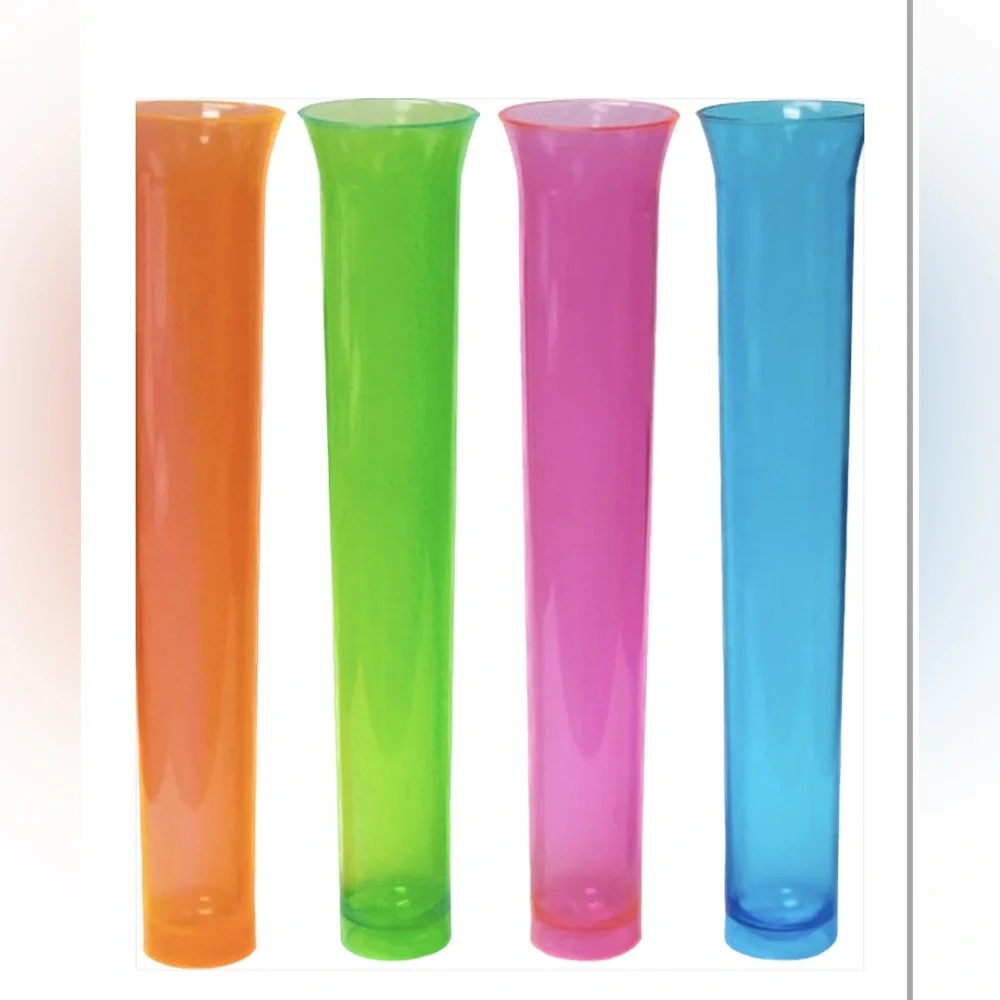 Party Essentials Tube Shots Plastic Assorted Neon 15 ct